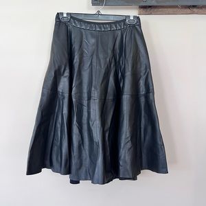 Zara Basic Faux Leather Midi Skirt
